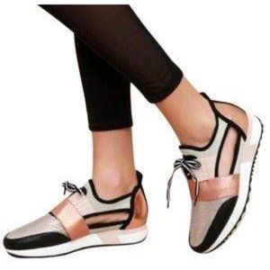 Steve Madden Sneakers Womens 8.5 Rose Gold Antics Shoes Metallic